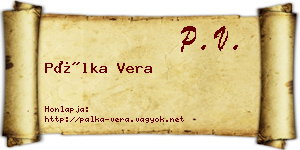 Pálka Vera névjegykártya